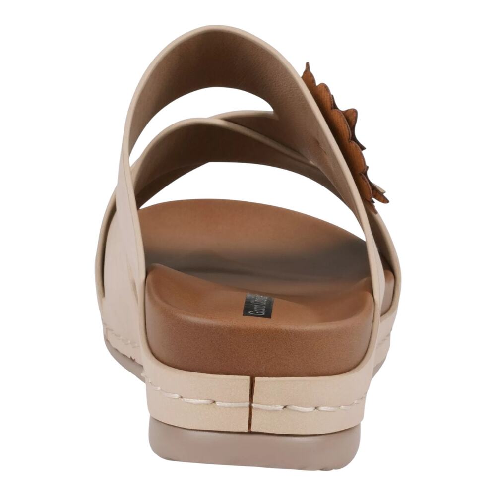 GC Shoes Women's Nessie Flower Wedge Slip On Sandals Gold Size 9 1/2 - Picture 3 of 5